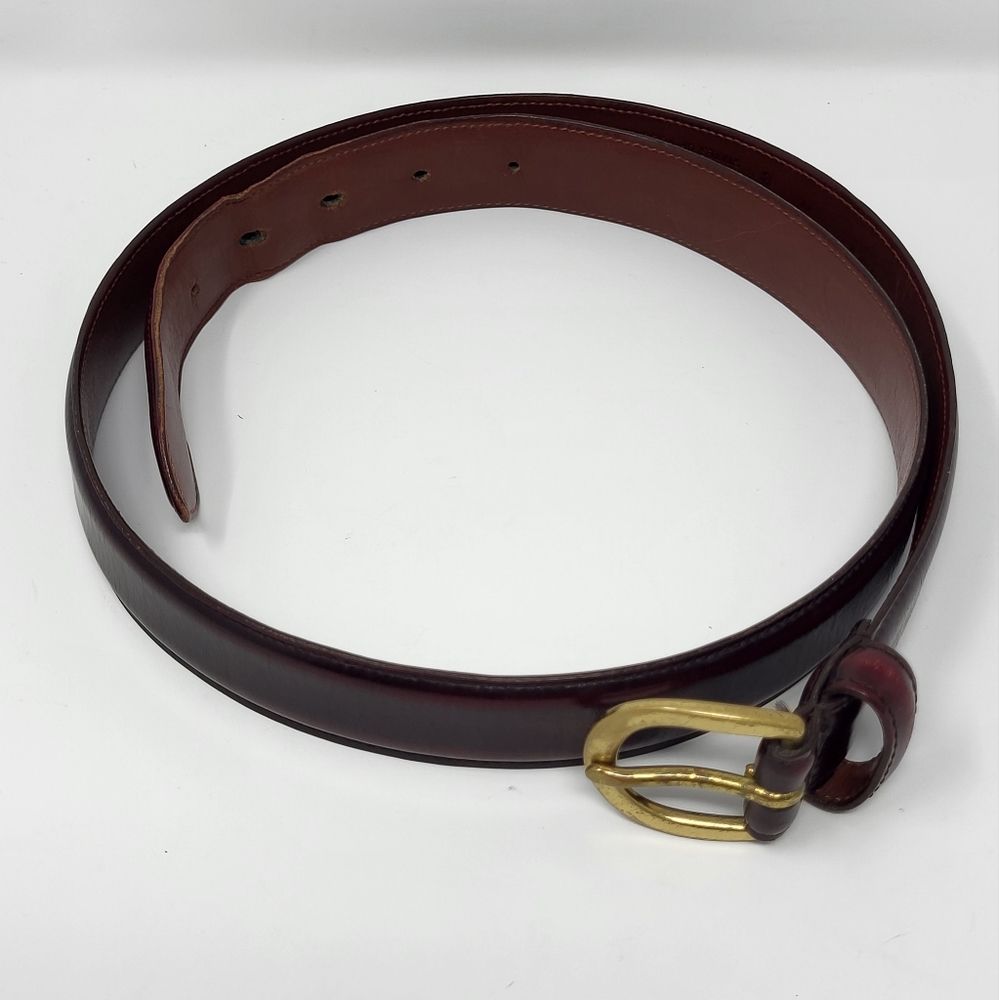 AUTHETIC COACH Men's Genuine Leather Burgandy/ Brown Belt 36/90cm EUC